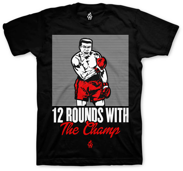 Jordan 3 Red Cement Unite Muhammad Ali The Champ Black T Shirt