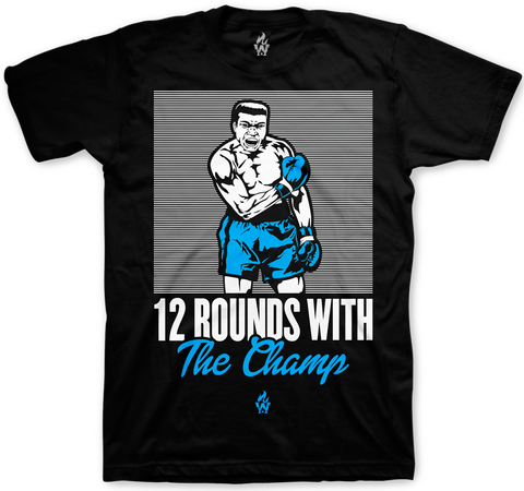 Jordan 3 Powder Blue Muhammad Ali The Champ Black Tee