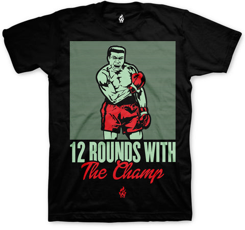 Muhammad Ali The Champ Black/Jade T Shirt
