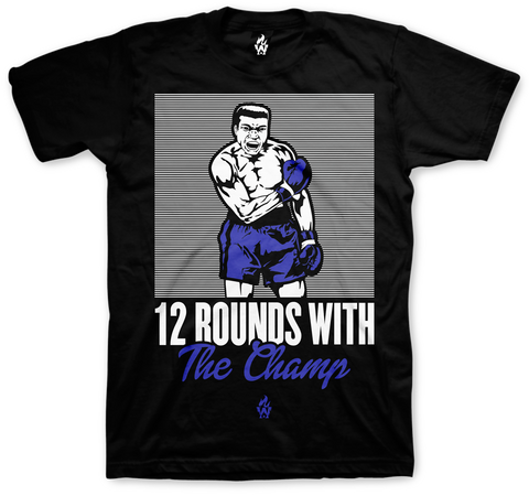 Jordan 5 Grape Ice Muhammad Ali The Champ Black T Shirt