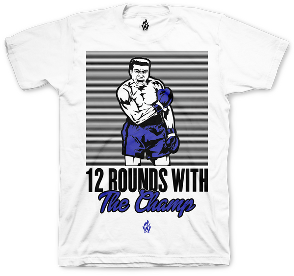 Jordan 5 Grape Ice Muhammad Ali The Champ White T Shirt